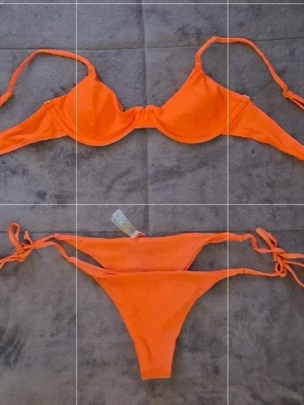ZAFUL Orange Tie-Side Bikini Set - Classic Triangle Top